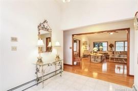 Glass Entry Table and Mirror