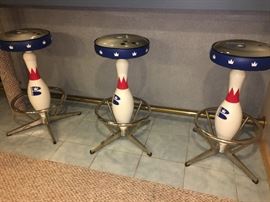 (4) Bowling Pin Bar Stools