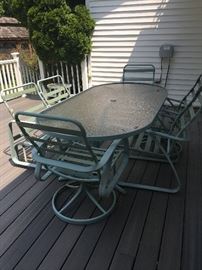 3 different outdoor tables + chair sets