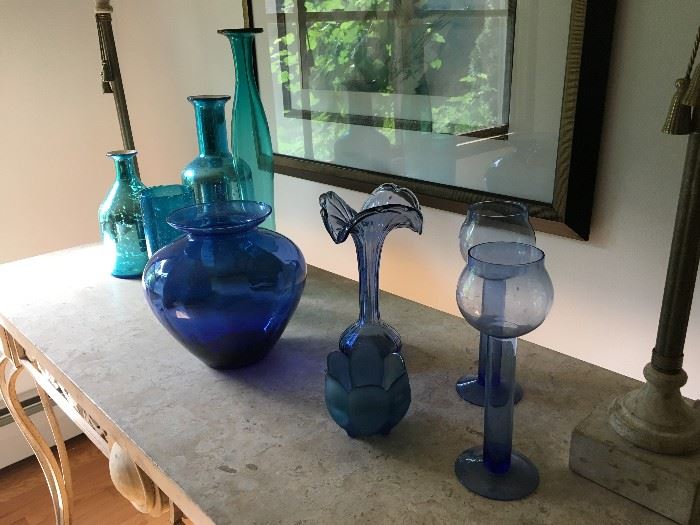 Vases in blues