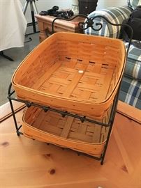 Longaberger basket with tray holder