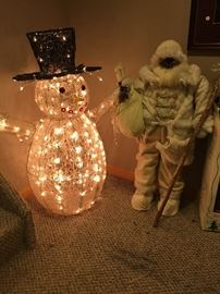 Tall Snowman and Santa