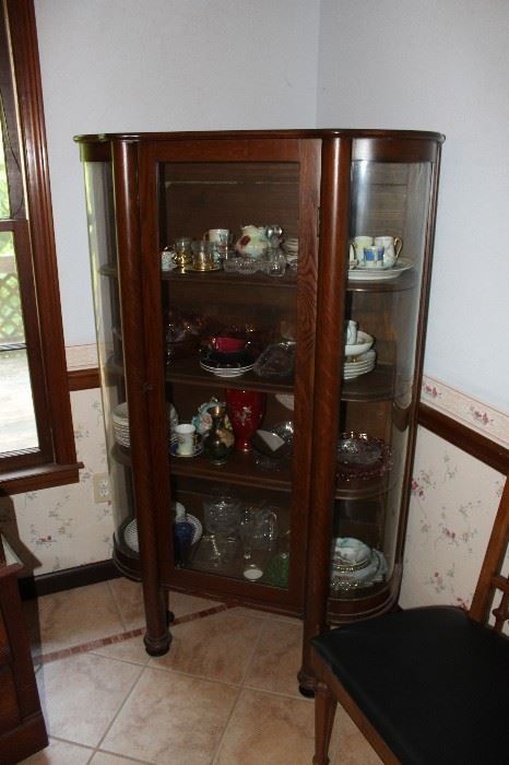 Curved glass china cabinet 