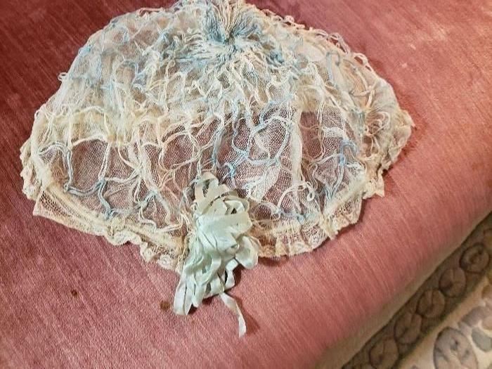 Hand-made lace bonnet