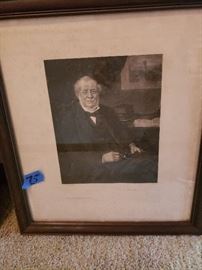 Antique prints of famous scientist, one of several
