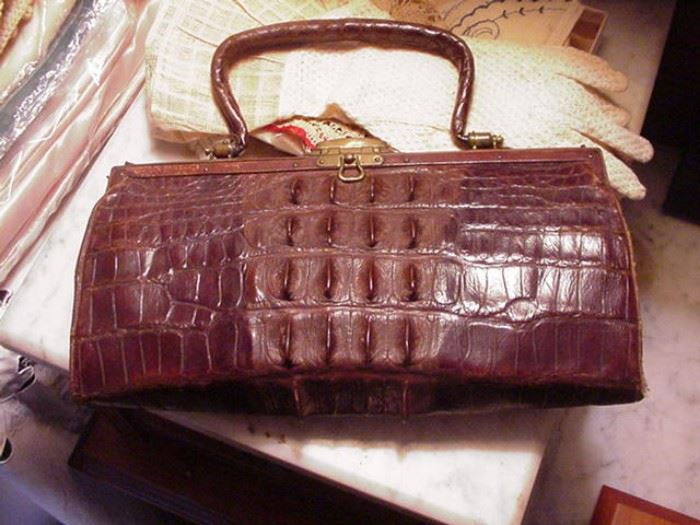 Crocodile purse, 1920s 