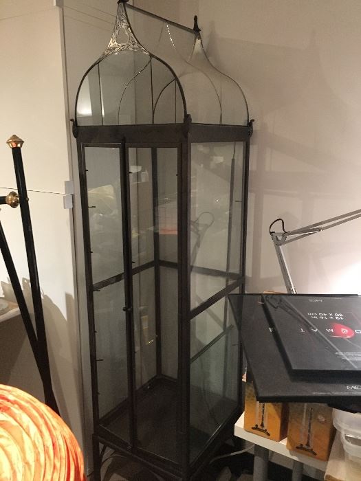 Illuminated illuminated steel display cabinet with glass shelves (not shown but included) From H.Potter Co.