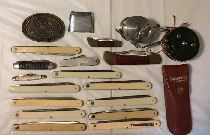 Pocket Knives, Lighters, Fishing Rods & Reels