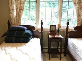 Mahogany Twin Beds, Pair 