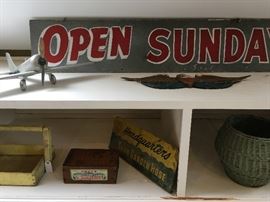 Hand Painted "Open Sundays" Sign 