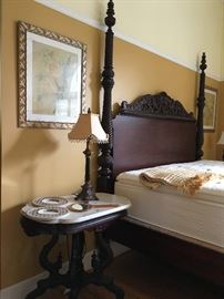 Tommy Bahama Four Post Bed, Marble Top Empire Parlor Table 