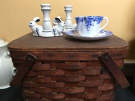 Basket, Dedham Pottery, Shelley Tea Cup 