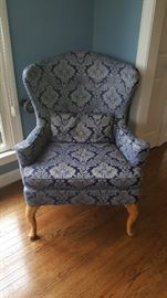 Floral Wingback Chippendale Chair