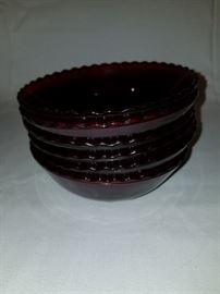Ruby red bowls