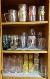 Drinking Glasses Pink Swirl, Vintage Libby Wheat  Juice Glasses, Tervis to include FSU, and more 