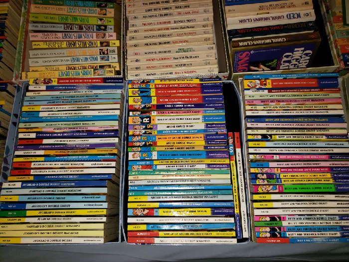 Lots and Lots of Books  Archie, Nancy Drew, Hardy Boys, Star Track, Batman CIS and many other great authors both Hard Back & Paper Back. Many are new, some are Vintage from the 1940's