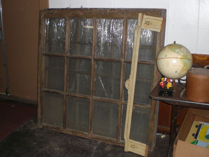 set of four 4' square 12 panel wooden windows
