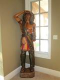 6 ft Carved Wood Cigar Store Indian