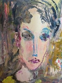 Original artist signed iconic oil on canvas portrait, by Russian artist Murat Kaboulov.