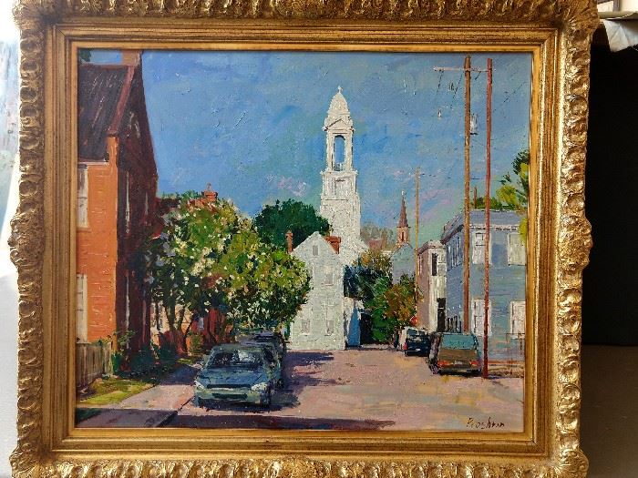 Original oil on canvas, Charleston, SC scene, by Russian artist Dmitriy Proshkin, currently living in Chattanooga, TN.