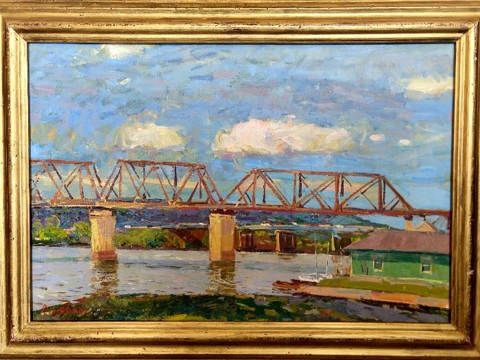 Large, original oil on canvas landscape, by Russian artist Dmitriy Proshkin, currently living in Chattanooga, TN.
