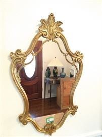Vintage Italian gilt wood mirror.