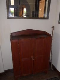 Antique Cabinet, and Mirror