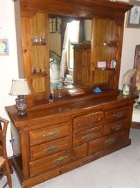 Pine Dresser with Buffet style mirror