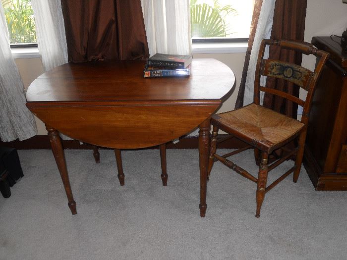 Antique Drop Leaf table with side chair