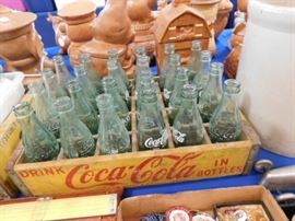 Coca Cola crate and bottles