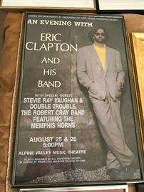 Eric Clapton Concert Poster with Stevie Ray Vaughn