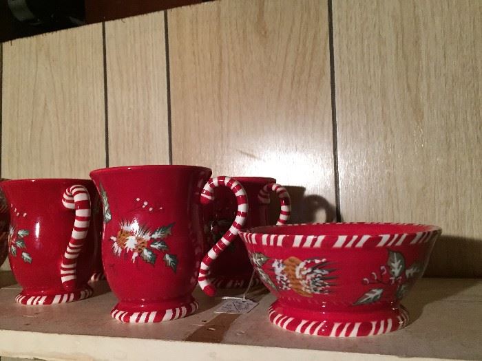 Vintage Christmas cups and bowls