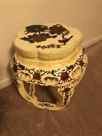 Chinese carved wood garden seat