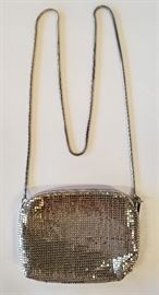Gold Sequin Clutch With Chain.