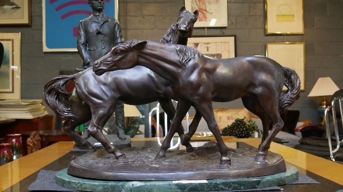 3 Horse Sculpture, "Quicksilver". By Diane York Starre.