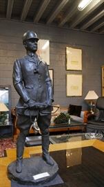 Turn of the Century Bronze Male in Writing Habit.