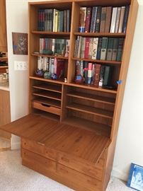 Danish Teak Bookcase Desk Secretary Designed by Poul Hundevad