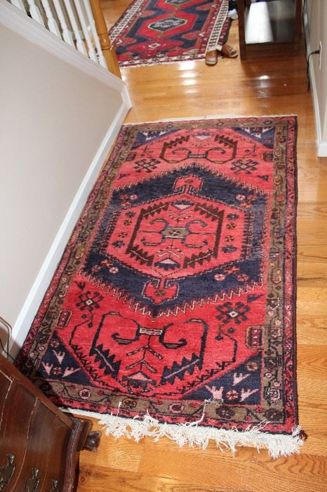 Hand-knotted Oriental rug, geometric design