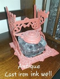 Antique Cast Iron Ink Well