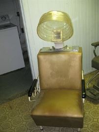 old beauty shop chair/hair dryer