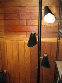black metal pole lamp