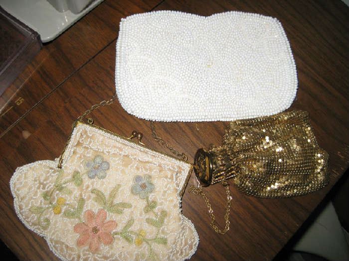 pearl evening bags, Whiting & Davis bag