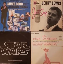 vintage vinyl records james bond jerry lewis star wars pink panther