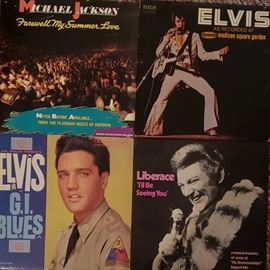 vintage vinyl records michael jackson elvis liberace