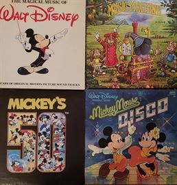 vintage vinyl records walk disney mickey mouse disco 50th anniversary music machine