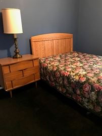 50's style queen bed and nightstand