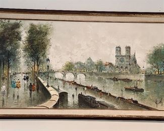 Original Antonio De Vity Signed Oil on Canvas Painting     Antonio (A. De Vity) was born in 1908 in Naples, Italy.  Paris Street Scene                                                                                     