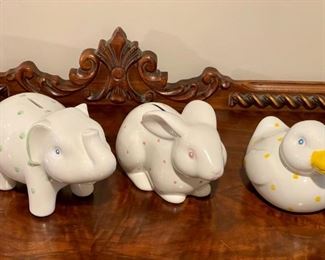 TIFFANY & Co. Elephant Piggy Bank - Rare.          TIFFANY & Co.  Bunny Coin Bank - Rare.                TIFFANY & Co. Duck Coin Bank - Very RARE.                   ** MINT - BRAND NEW Like Condition **