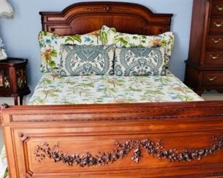 Louis XV Rococo Queen Bed - Headboard, Footboard, & Hardware ONLY (NO mattress and NO boxspring)