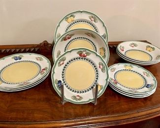 Villeroy & Boch China French Garden - Place Setting for 4 - Dinner Plate, Large Bowl, and Salad Plate.